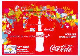 Belle Télécarte Sur Encart "Coca-Cola - Houilles 2007" Phone Card - Carte Téléphonique - Alimentazioni