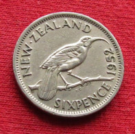 New Zealand 6 Pence 1952 KM# 16 *V1T Sixpence  Nova Zelandia Nuova Zelanda Nouvelle Zelande Six 6 D - New Zealand