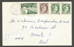 1963 Registered Cover 25c Paper/Wildings CDS Belleville To Toronto Ontario - Storia Postale