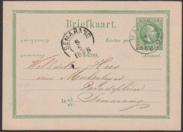 NETHERLANDS INDIES 1885 5c PS POST CARD FROM MAGELANG TO SEMARANG - Niederländisch-Indien