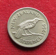 New Zealand 6 Pence 1956 KM# 26.2 *V1T Sixpence  Nova Zelandia Nuova Zelanda Nouvelle Zelande Six - Nieuw-Zeeland