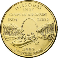 États-Unis, Quarter, Missouri, 2003, U.S. Mint, Golden, Cupronickel Plaqué - 1999-2009: State Quarters