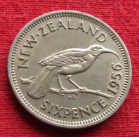 New Zealand 6 Pence 1956 KM# 26.2 *V2T Sixpence  Nova Zelandia Nuova Zelanda Nouvelle Zelande Six - Nueva Zelanda