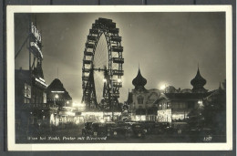 Austria Österreich Wien Bei Nacht, Prater Mit Riesenrad, Gesendet 1932 Nach Dänemark Denmark - Prater