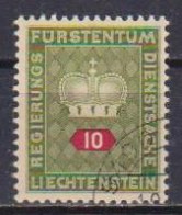 LIECHTENSTEIN 1950    SERVIZIO  CORONA E CIFRA  UNIF. 36  USATO  VF - Oficial