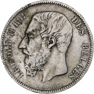 Belgique, Leopold II, 5 Francs, 5 Frank, 1873, Argent, TTB, KM:24 - 5 Francs