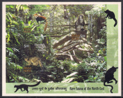 INDIA 2009  RARE FAUNA OF THE NORTH EAST MINIATURE SHEET MS MNH - Unused Stamps