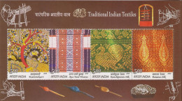 INDIA 2009 TRADITIONAL TEXTILE MINIATURE SHEET MS MNH - Unused Stamps