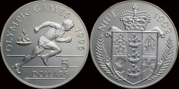 Niue 5 Dollar 1992- Olympic Summerplays In Atlanta 1996- Sprinter Proof In Capsule - Niue