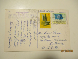 1967 UNITED NATIONS NEW YORK POSTCARD TO RUSSIA USSR ESTONIA  , 3-25 - Otros & Sin Clasificación