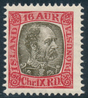Iceland Islande Island 1902: 16 Aur Grey/red Official, F Mint NH, Facit TJ30 (DCIS00001) - Dienstzegels