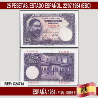 C2471# España 1954. 25 Pts. Estado Español (XF) P-147a - 25 Pesetas