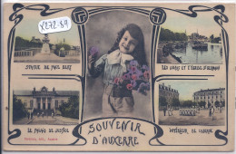 AUXERRE- SOUVENIR D AUXERRE- ART-NOUVEAU- CARTE MULTI-VUES- - Auxerre