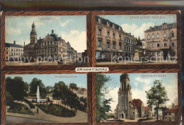 42211206 Crimmitschau Rathaus Koenig-Albert-Denkmal Bismarchhain Johanniskirche  - Crimmitschau