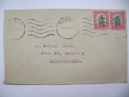 Cover Durban 1949 To Czechoslovakia, South Africa 1d + Suid-Afrika 1d - Covers & Documents