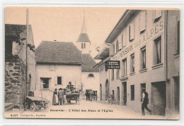 Auvernier L'Hôtel Des Alpes Et L'Eglise Animée - Auvernier