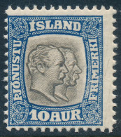 Iceland Islande Island 1907: 10 Aur Grey/blue Official, F Mint NH, Facit TJ36 (DCIS00003) - Dienstmarken