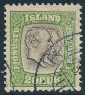 Iceland Islande Island 1907: 20 Aur Grey/light Green Official, F-VF Used, Facit TJ39 (DCIS00005) - Service