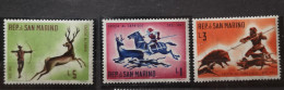 San Marino 1961 Jagdszenen Mi 686/95** Im Angebot Nur Die 3v Säugetiere - Neufs
