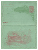 Carte Lettre Carta Bilhete Carte Lettre 1893 Postal Stationary Letter Brasil Brazil Brésil 80 Reis   Casa Da Moeda - Briefe U. Dokumente