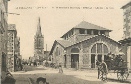 50 , BREHAL , L'église Et La Halle , * 416 95 - Brehal