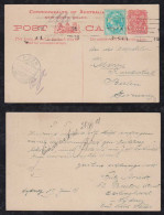 New South Wales Australia 1908 Uprated Stationery Postcard SYDNEY X BERLIN Germany - Briefe U. Dokumente