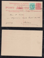 New South Wales Australia 1912 Uprated Stationery Postcard SYDNEY X LEIPZIG Germany - Cartas & Documentos