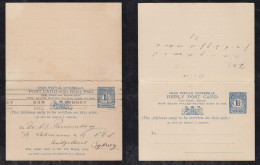 New South Wales Australia 1912 Question/Reply Stationery Postcard SYDNEY Local Use - Cartas & Documentos