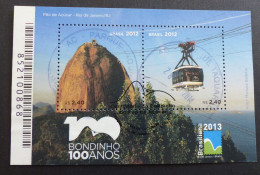 Brazil 2012 CENTENARIO DEL TELEFERICO DE PAN DE AZUCAR EN RIO DE JANEIRO Block   Used   #6335 - Hojas Bloque