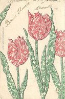 Tulipes ,  Imitation D'un Collage De Timbres ( Imprimé )  , * 441 90 - Timbres (représentations)