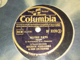 DISQUE VYNIL 78 TOURS MARCHE ET FOX TROT  DE MAURICE  ALEXANDER  1941 - 78 T - Discos Para Fonógrafos