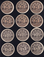 12x Eckartsberga: 6x 25 Pfg. + Je 3x 50 + 75 Pfennig 1.9.1921 - [11] Local Banknote Issues