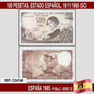 C2474# España 1965. 100 Pts. Estado Español (UNC) P-150a.3 - 100 Pesetas