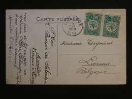 DB0 TURQUIE  SUR  BELLE CARTE  1919 A LIERNEUX  BELGIQUE +MONASTIE   +PAIRE D E TP++ AFF. INTERESSANT++++ - Storia Postale