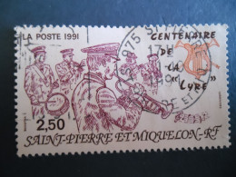 SPM 1991 Y/T 545 " La Lyre " Oblitéré Cote 1,00 - Used Stamps