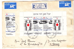 Israël - Lettre Recom De 1980 ° - GF - Oblit Haifa - Croix Rouge - Ambulance - - Brieven En Documenten