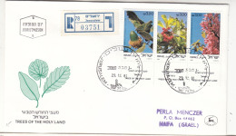 Israël - Lettre Recom De 1981 - Oblit Jerusalem - Fleurs - Fruits - Cachet De Haifa - - Cartas & Documentos