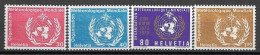 1973 Schweiz  Ausg. F. Int. Organisationen, OMM/ WMO  MI.  10-13 **MNH - Nuovi