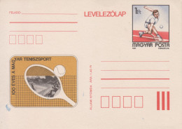 Entier Postal-carte Postale-1981-100 Ans De Tennis En Hongrie - Entiers Postaux
