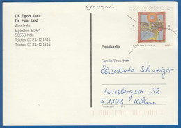 Deutschland; BRD; Postkarte; 100 Pf Mi. Nr. 1981; Hildegard Von Bingen; 1998 - Postkaarten - Gebruikt