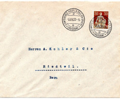 61243 - Schweiz - 1922 - 30Rp Sitzende Helvetia EF A Bf LAUSANNE - CONFERENCE POUR LA PAIX EN ORIENT -> Riedtwil - Cartas & Documentos