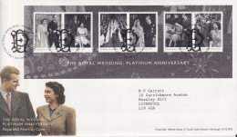 FDC Royal Platinium Wedding SG MS4032 - Lettres & Documents