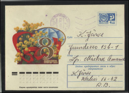 RUSSIA USSR Stationery USED ESTONIA AMBL 1345 KOHTLA-JARVE International Women Day Flowers - Non Classés