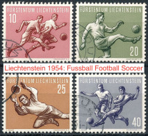 Liechtenstein 1954: Fussball Football Soccer Zu 266-269 Mi 322-325 Yv 284-287 Gestempelt Obliterée (Zu CHF 55.00) - Usati