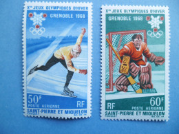 SPM 1968 Y/T PA40-41 " Jeux Olympiques " Neuf** - Fine Trace Charnière - Cote 25,30 - Unused Stamps