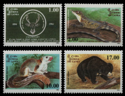 Sri Lanka 1994 - Mi-Nr. 1063-1066 ** - MNH - Wildtiere / Wild Animals - Sri Lanka (Ceylan) (1948-...)