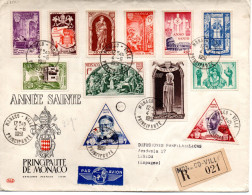 Carta  Con Serie Nº 353/64 Certificada Monaco - Storia Postale