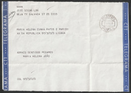 Telegram/ Telegrama - Beja > Lisboa -|- Postmark - TELEGRAFO. Picoas. 1980 - Brieven En Documenten