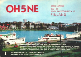 QSL Card - FINLAND, LAPPEENRANTA 1988, BOAT, SHIP   ( 2 Scans ) - Radio Amateur