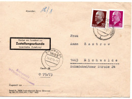 61276 - DDR - 1973 - 70Pfg Ulbricht MiF A ZU-Bf KOENIGS-WUSTERHAUSEN -> EICHWALDE - Lettres & Documents